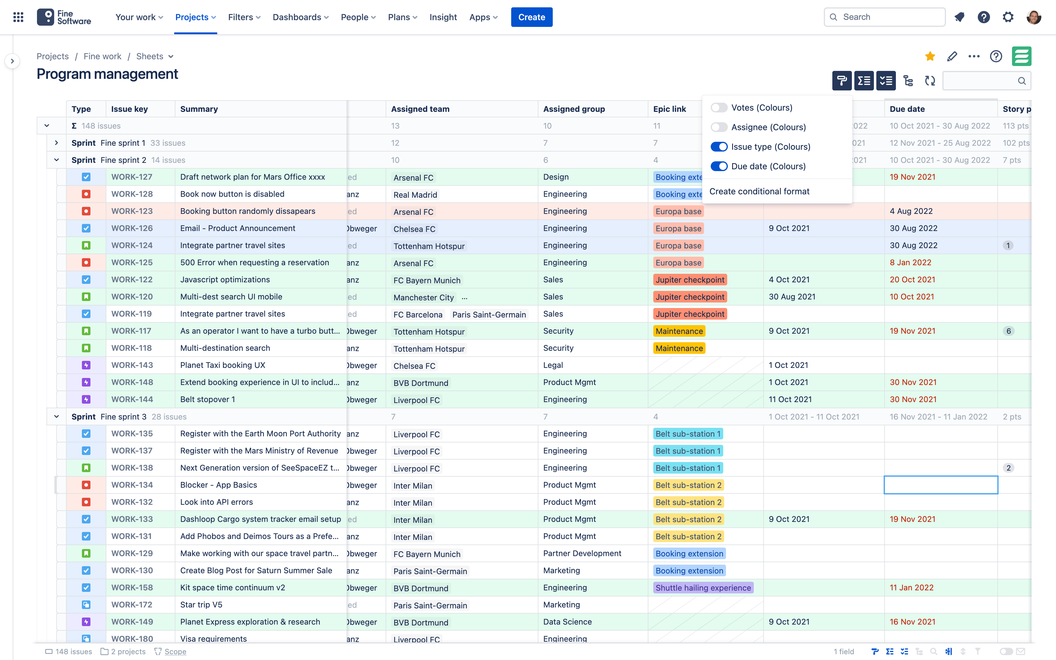 Conditional formatting